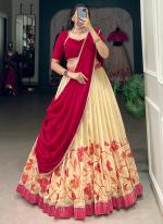 Silk Pink Festival Wear Printed Readymade Lehenga Choli